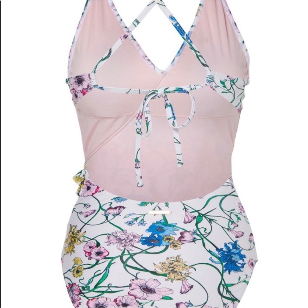 Juicy Couture Black Label Pink Floral One Piece Large - Picture 3 of 6